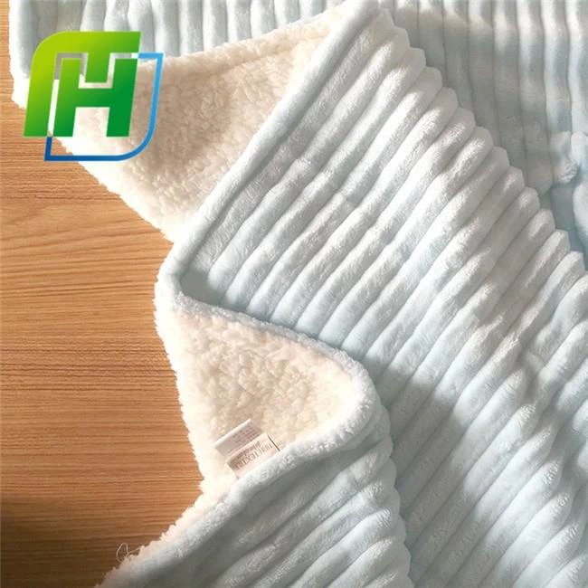 Cream Stripe Flannel Fleece Blanket