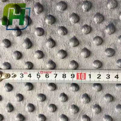 Màu xám mịn chenille Minky dot vải